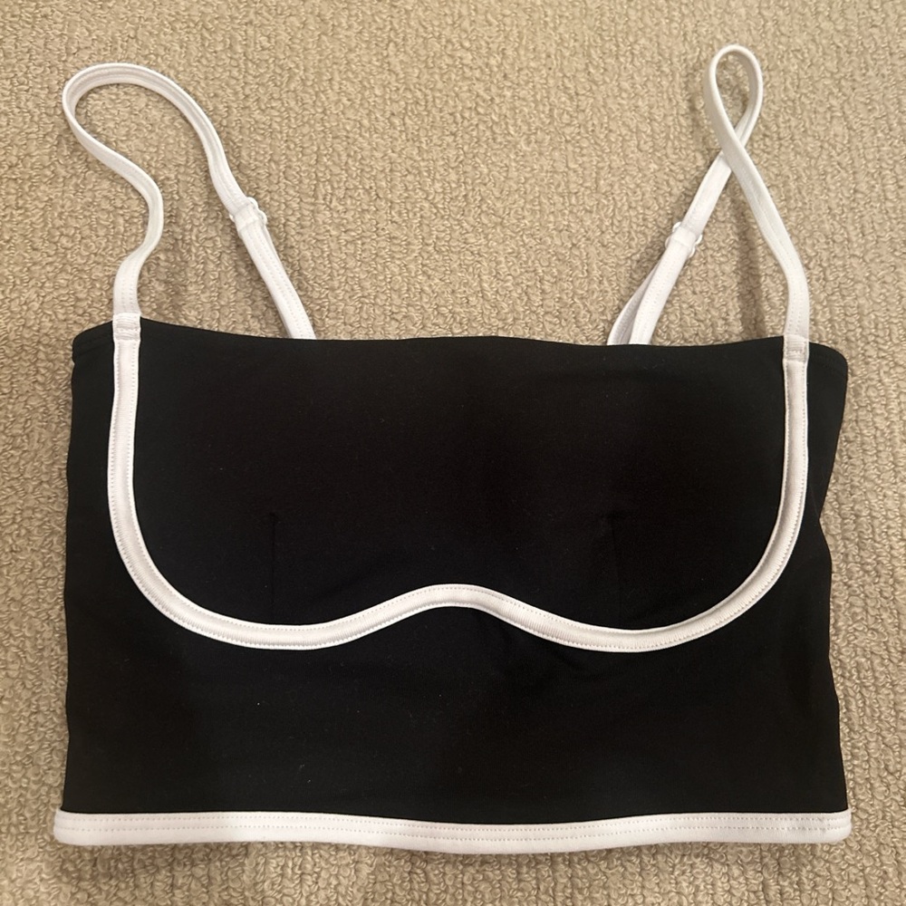 ALO Yoga Black and White Bandeau Top